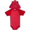 Custom Infant Fine Jersey Raglan Bodysuit with Hood & Ears Vintage Red/ Red