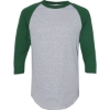 Custom Unisex Three-Quarter Raglan Sleeve Baseball Jersey T-Shirt Athletic Heather/ Dark Green