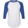 Custom Unisex Three-Quarter Raglan Sleeve Baseball Jersey T-Shirt White/ Royal