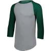 Custom Youth Three-Quarter Sleeve Baseball Jersey Athletic Heather/ Dark Green