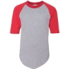 Custom Youth Three-Quarter Sleeve Baseball Jersey Athletic Heather/ Red