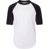Custom Youth Three-Quarter Sleeve Baseball Jersey White/ Black