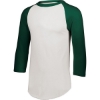 Custom Youth Three-Quarter Sleeve Baseball Jersey White/ Dark Green