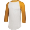 Custom Youth Three-Quarter Sleeve Baseball Jersey White/ Gold