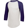 Custom Youth Three-Quarter Sleeve Baseball Jersey White/ Purple