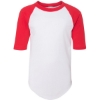Custom Youth Three-Quarter Sleeve Baseball Jersey White/ Red