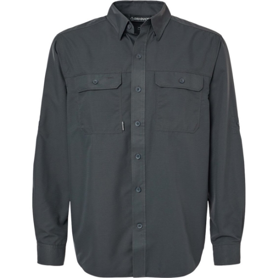 Custom Mens Crossroad Woven Shirt Charcoal