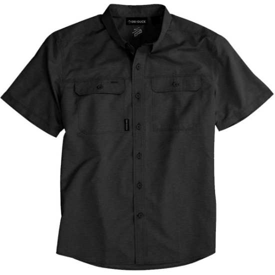 Custom Mens Crossroad Woven Short Sleeve Shirt Charcoal