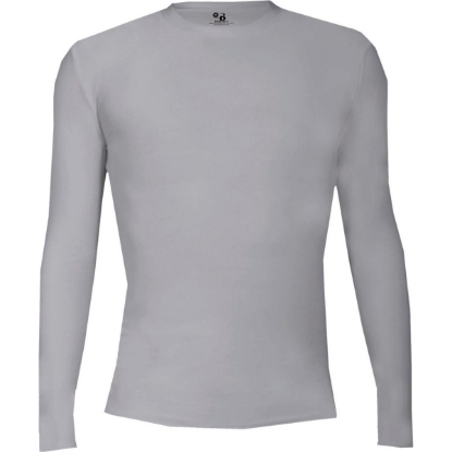 Custom Mens Pro-Compression Long Sleeve T-Shirt Silver