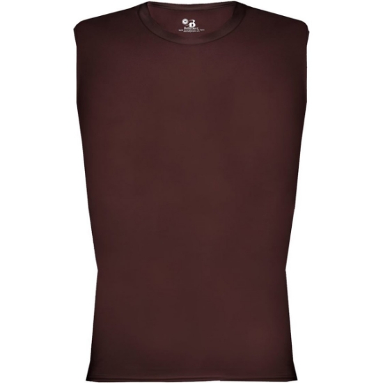 Custom Mens Pro-Compression Sleeveless T-Shirt Maroon