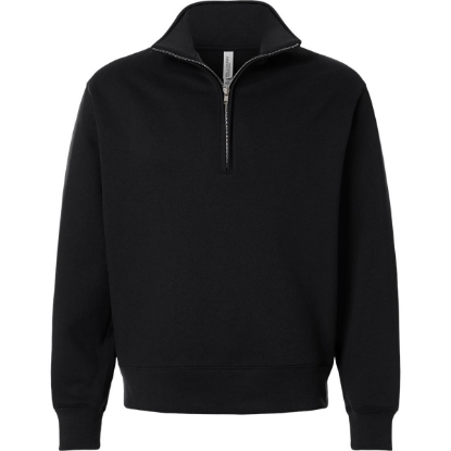 Custom Unisex 10 oz Quarter-Zip Pullover Sweatshirt Black