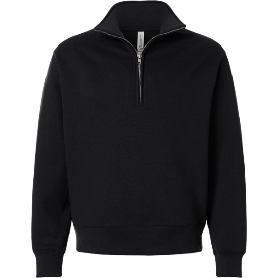 Custom Unisex 10 oz Quarter-Zip Pullover Sweatshirt Black