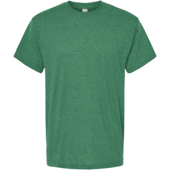 Custom Mens Gold Soft Touch T-Shirt Heather Kelly Green