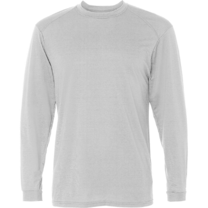 Custom Mens B-Tech Cotton-Feel Long Sleeve T-Shirt White