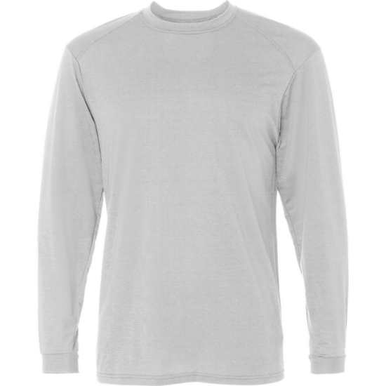 Custom Mens B-Tech Cotton-Feel Long Sleeve T-Shirt White