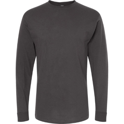 Custom Unisex Gold Soft Touch Long Sleeve T-Shirt Charcoal