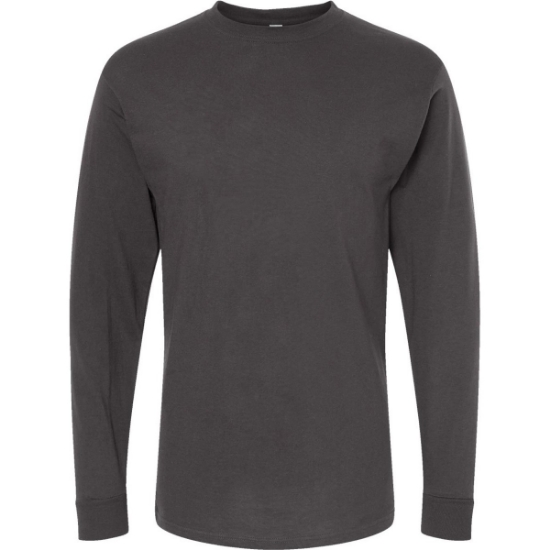 Custom Unisex Gold Soft Touch Long Sleeve T-Shirt Charcoal