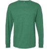 Custom Unisex Gold Soft Touch Long Sleeve T-Shirt Heather Kelly Green