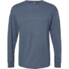Custom Unisex Gold Soft Touch Long Sleeve T-Shirt Heather Navy