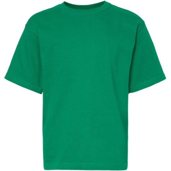 Custom Youth Gold Soft Touch T-Shirt Fine Kelly Green