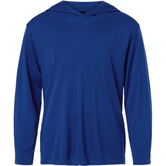 Custom Youth Pro-Lock Performance Hooded Long Sleeve T-Shirt Royal