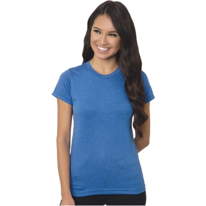 Custom Womens USA-Made Fine Jersey T-Shirt Heather Royal