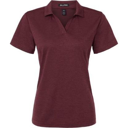 Custom Womens Pro-Lock Performance Mélange Polo Maroon Melange