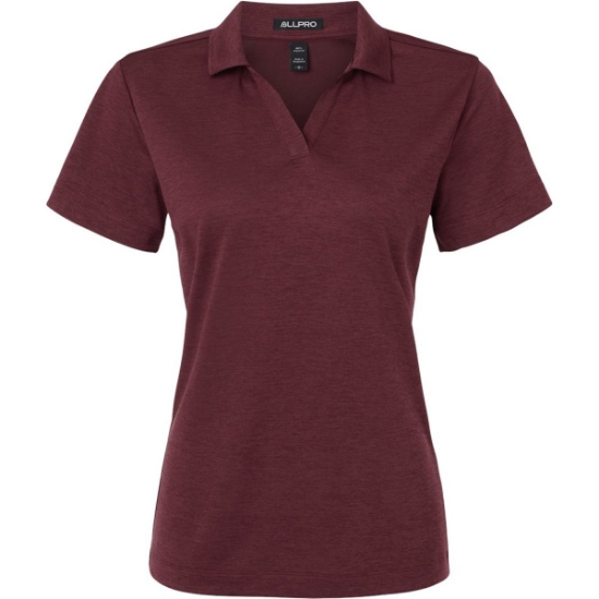 Custom Womens Pro-Lock Performance Mélange Polo Maroon Melange