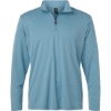 Custom Mens Pro-Lock Performance Mélange Quarter-Zip Pullover Cloud Blue Melange