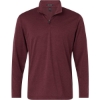 Custom Mens Pro-Lock Performance Mélange Quarter-Zip Pullover Maroon Melange