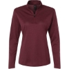 Custom Womens Pro-Lock Performance Mélange Quarter-Zip Pullover Maroon Melange