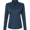 Custom Womens Pro-Lock Performance Mélange Quarter-Zip Pullover Navy Melange