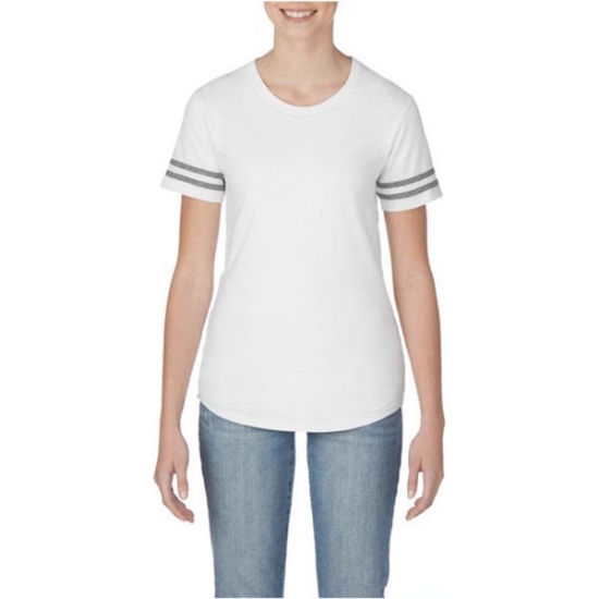 Custom Women’s Victory T-Shirt White/ Graphite Heather