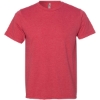 Custom Unisex USA-Made 50/50 Fine Jersey T-Shirt Heather Red
