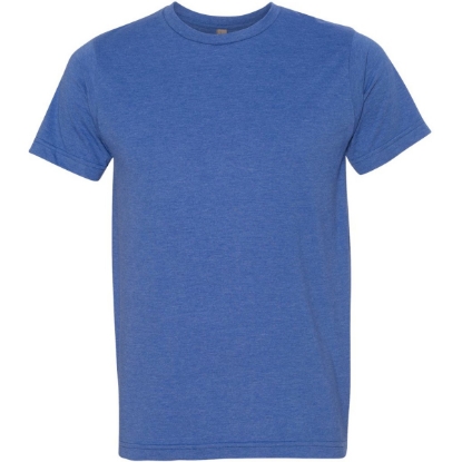 Custom Unisex USA-Made 50/50 Fine Jersey T-Shirt Heather Royal Blue