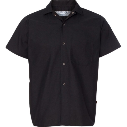 Custom Poplin Cook Shirt with Gripper Closures Black