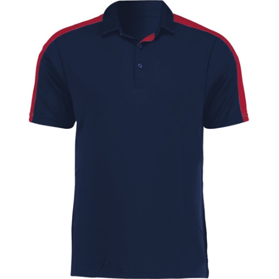 Custom Mens Two-Tone Vital Polo Navy/ Scarlet