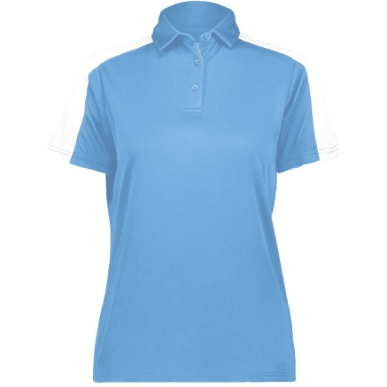Custom Womens Two-Tone Vital Polo Columbia Blue/ White