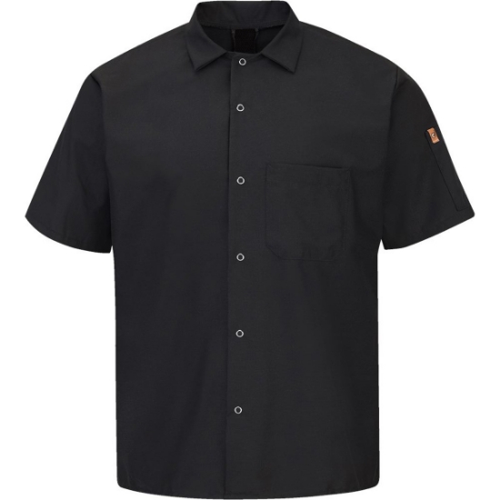 Custom Mimix™ Short Sleeve Cook Shirt with OilBlok Black