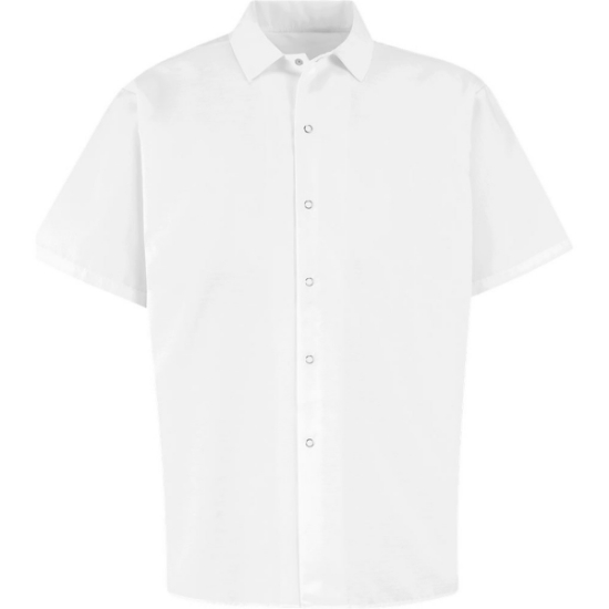 Custom 100% Spun Polyester Cook Shirt White