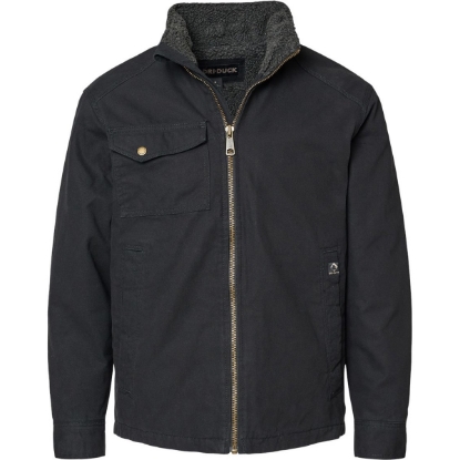 Custom Mens Endeavor Canyon Cloth™ Canvas Jacket with Sherpa Lining Black