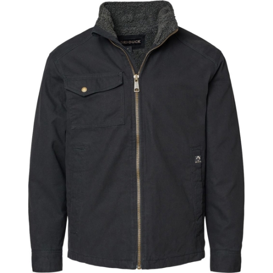 Custom Mens Endeavor Canyon Cloth™ Canvas Jacket with Sherpa Lining Black
