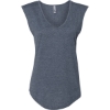 Custom Womens Festival Sleeveless Deep V-Neck T-Shirt Antique Denim