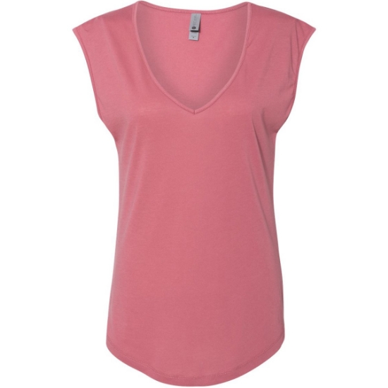 Custom Womens Festival Sleeveless Deep V-Neck T-Shirt Smoked Paprika