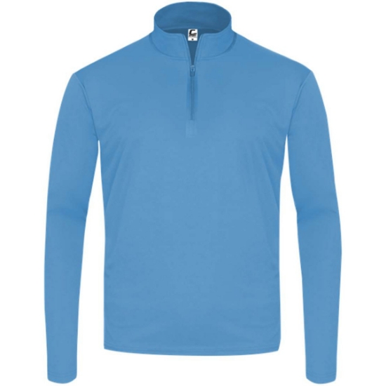 Custom Mens Quarter-Zip Pullover Columbia Blue
