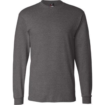 Custom Unisex Beefy-T® Long Sleeve T-Shirt Charcoal Heather