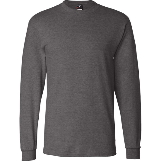 Custom Unisex Beefy-T® Long Sleeve T-Shirt Charcoal Heather