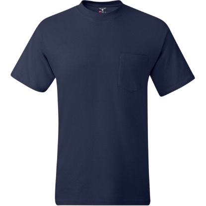 Custom Mens Beefy-T® Pocket T-Shirt Navy