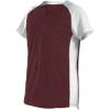 Custom Womens Two Button Fastpitch Jersey Maroon/ White