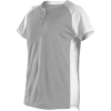 Custom Womens Two Button Fastpitch Jersey Silver/ White